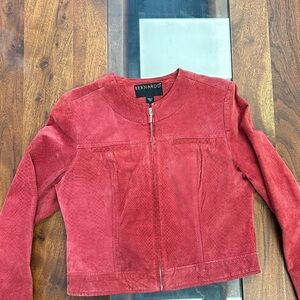 Bernardo Women's Red Suede Genuine Leather Jacket SZ-PM